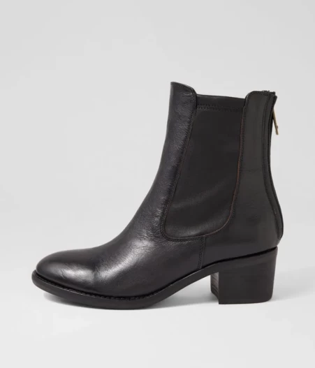 Rule Black Leather Ankle Boots